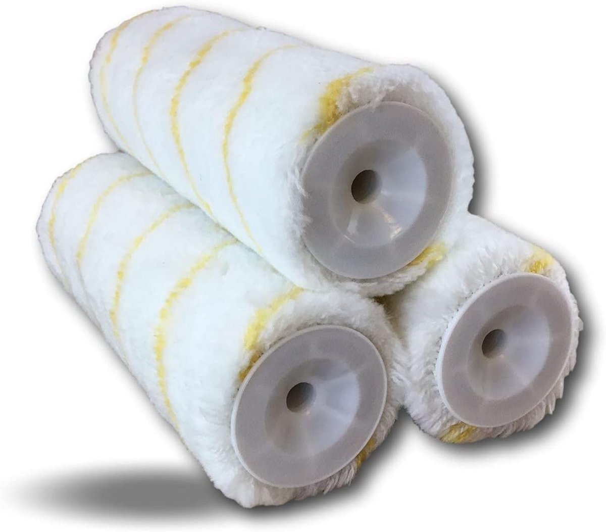 IB478_180x3c, verpakking van 3 stuks, druppelbescherming, gele strepen, voor schroefkozijnen, asdiameter 8 mm, wielen 180 mm, vloeren voor muren, plafonds, voorpanelen en grote oppervlakken