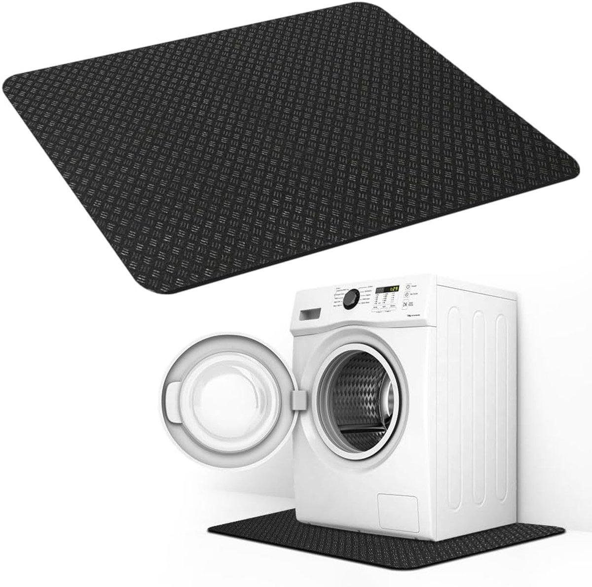 Wasmachine-onderlegger, 60 x 60 cm, aan beide zijden, antislip, anti-trillingsmat, waterdichte vloerbeschermingsmat