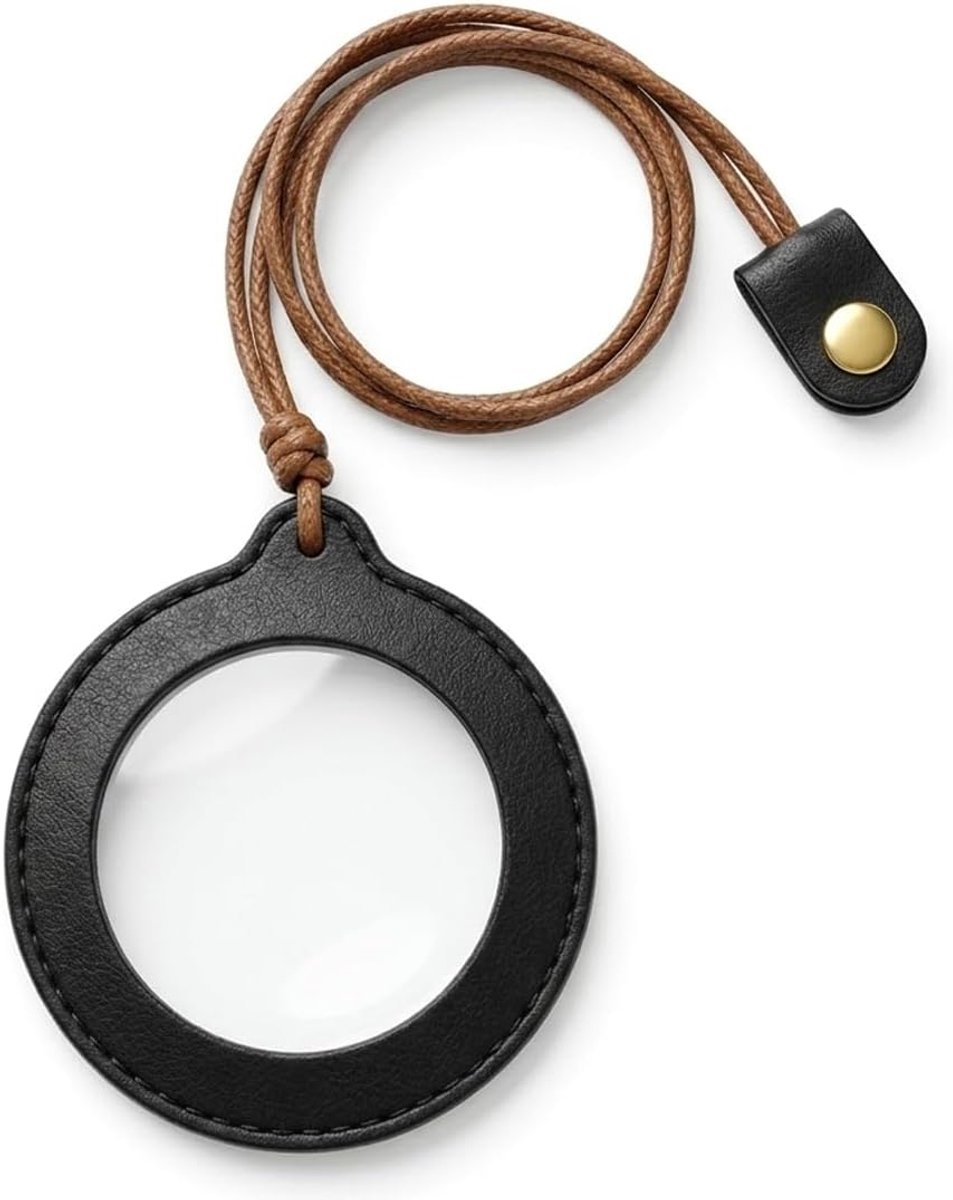 1 x zakloep, inclusief beschermhoes en draagband, leeshulp (diameter 70 mm) (zwart)