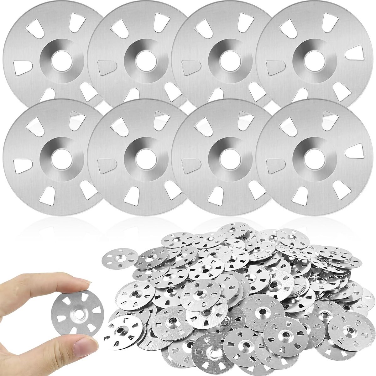 Washer set 500 stuks - diameter 35 mm - gegalvaniseerd staal - voor bevestiging van tegels en gipsplaten - SnelShoppen