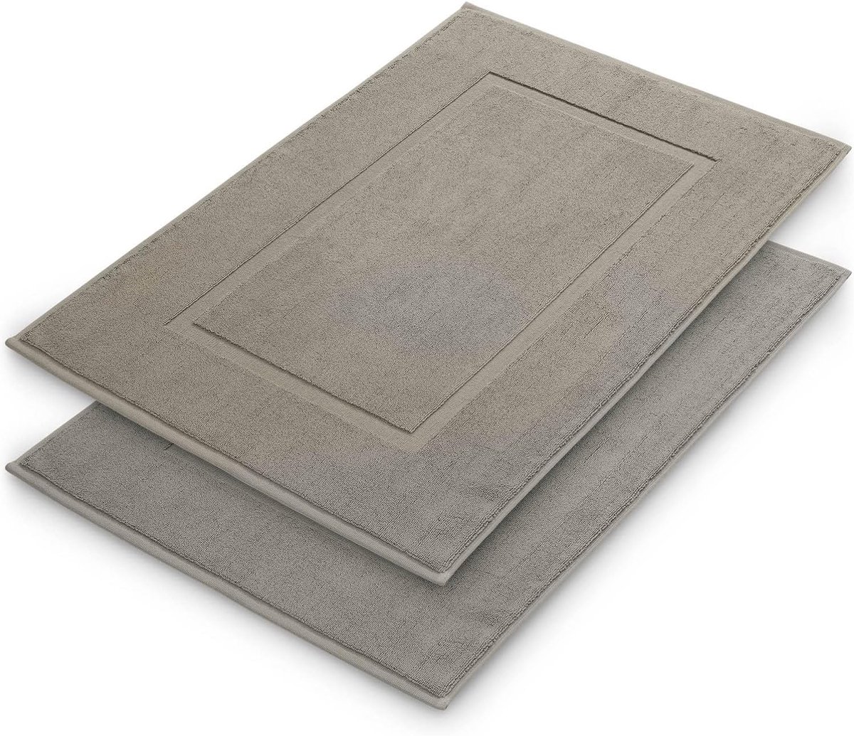 Terry Badmat - Badmat 100% Katoen in 50x80 cm - Oeko-Tex gecertificeerd badmat & douchemat - Badmat - Set van 2 stuks - Grijs