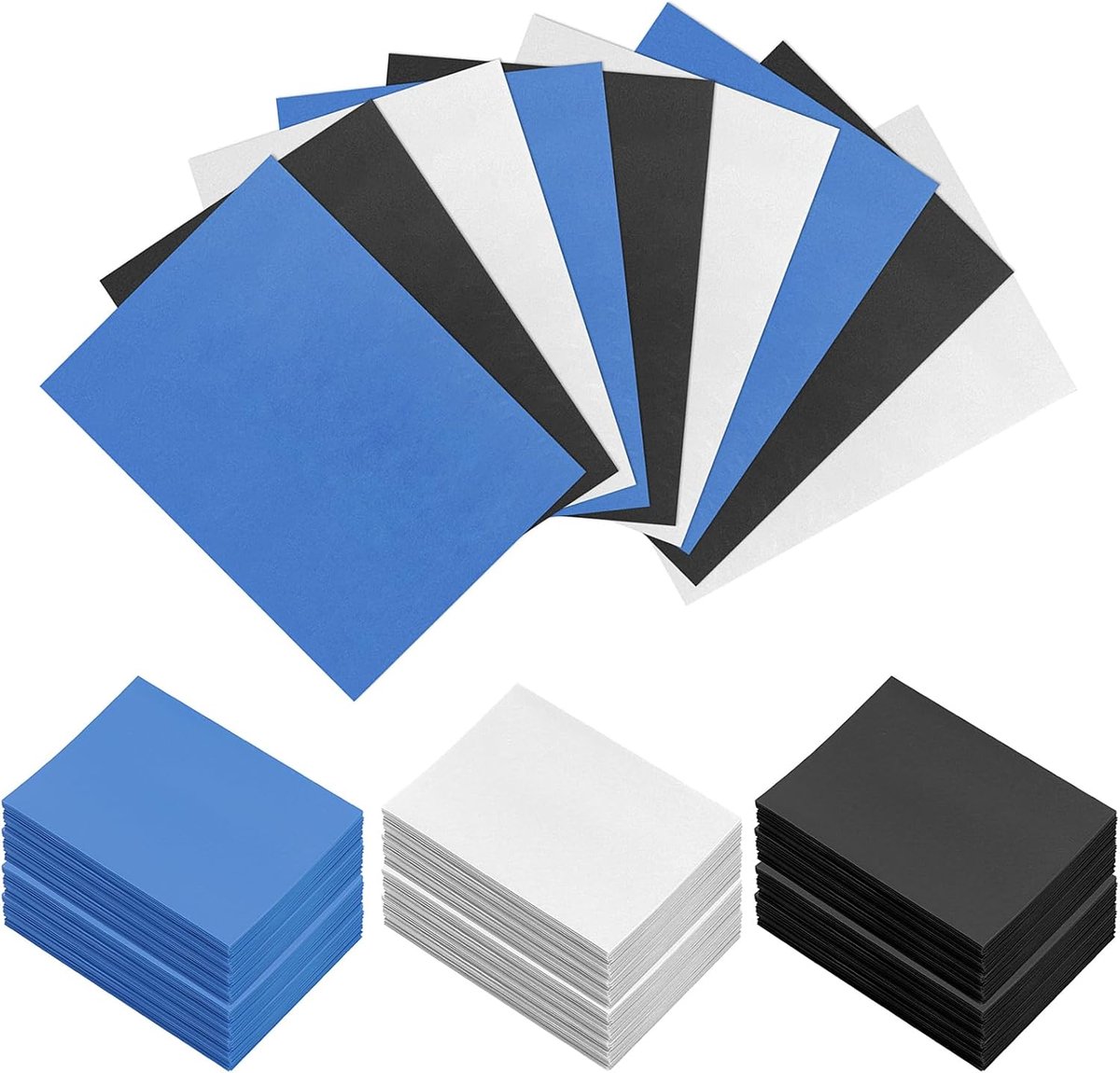 300 stuks standaard kaarthoesjes, doorzichtige dekbeschermers kaartbeschermer hoesjes voor Pokemon, ruilkaarten, Magic (zwart+wit+blauw)