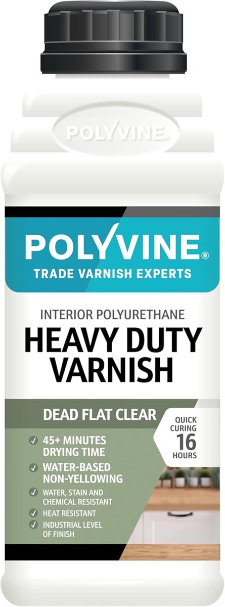 Houtlak - Dead flat - 500ml - Ultra hard en waterbestendig - Snelle droging - SnelShoppen