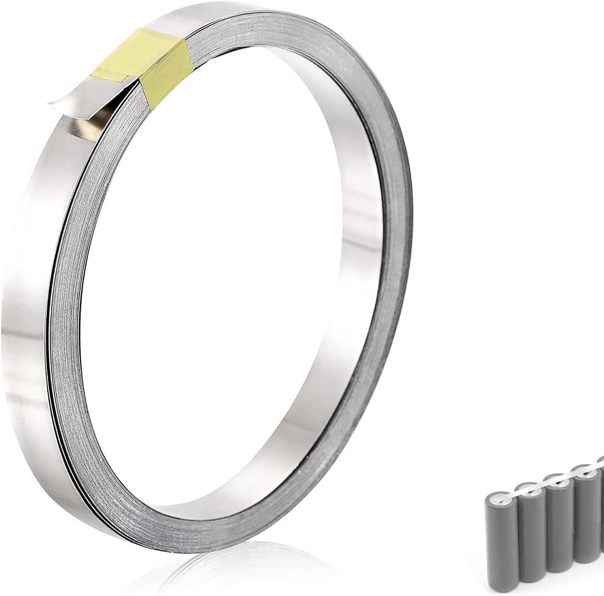 1 rol nikkelband 10 m (0,15 x 8 mm) voor puntlassen, vernikkeld staal, hoge geleiding voor batterijen 18650, Li-Ion, powerbank, e-bike en doe-het-zelvers