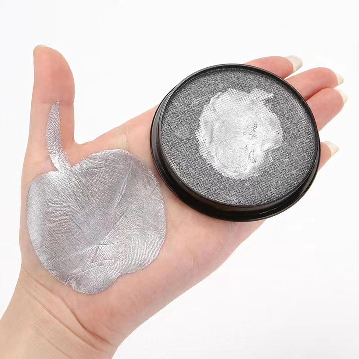 Make-up Gezichtsverf en bodypaint - Klassieke PL-Zilverig-1 30 g,op water gebaseerde individuele container, gezichts- en bodypaint kleur voor volwassenen en kinderen, carnaval