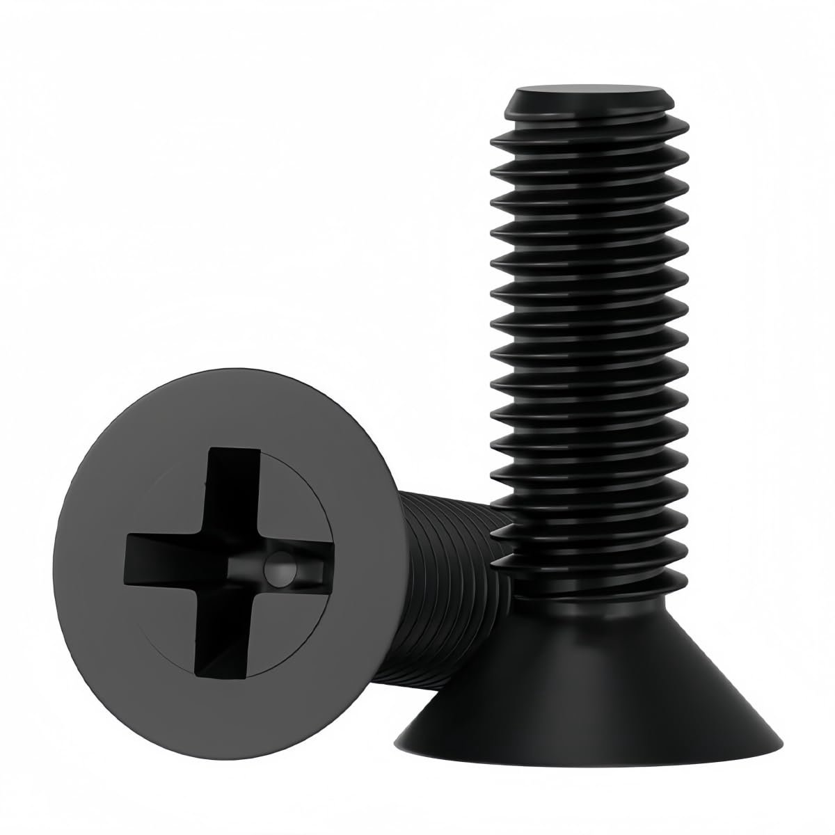 Schroeven van zwart nylon met verzonken kop van kunststof M5 x 30 mm (30 stuks)
