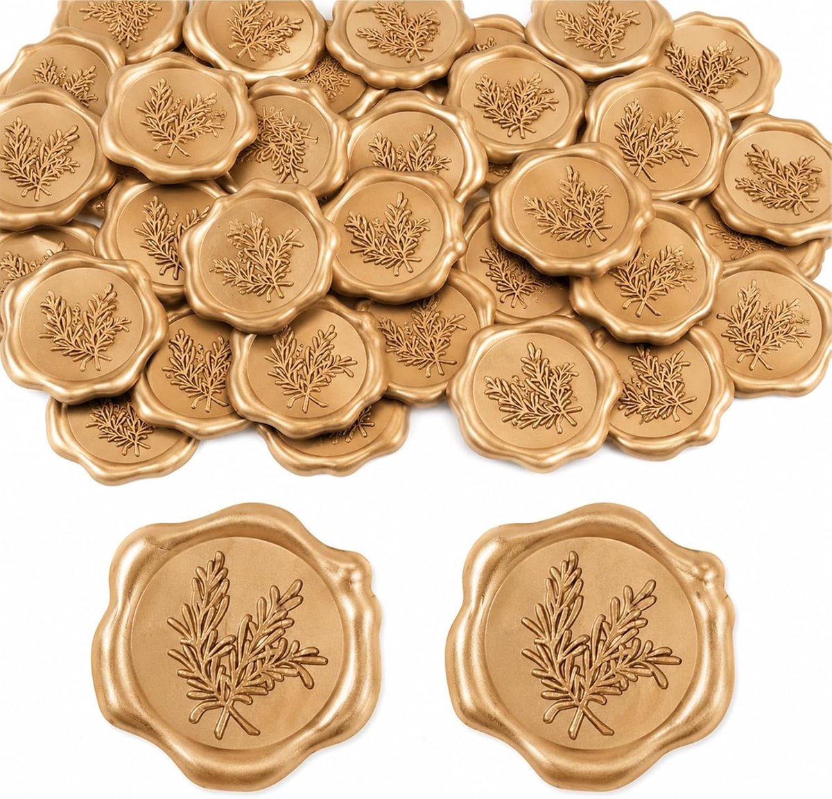 50 stuks waszegels, zelfklevend, gepersonaliseerde waszegel, rozemarijn, vintage stickers voor uitnodigingen voor bruiloft, verjaardag, Kerstmis, feest
