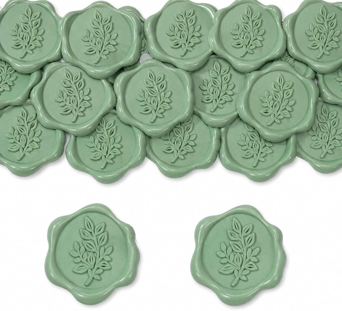 Zegels, Wax Seal Stickers & waszegelstickers in eucalyptusontwerp voor trouwuitnodigingen en cadeauverpakkingen