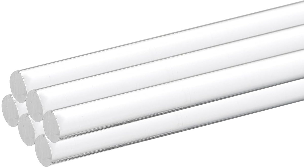 6 stuks acryl ronde staven, 1/5" x 12" helder acryl ronde staven, kunststof staven, strips voor doe-het-zelf knutselen, verlichting, tuindecoraties, 2 mm x 300 mm