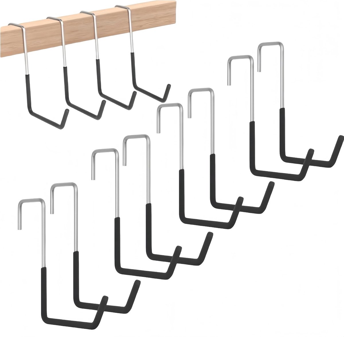 Haken rubberen haken om op te hangen, fietshouder, haak, garage, haken, grote zware belasting, fietsophanging, zwart