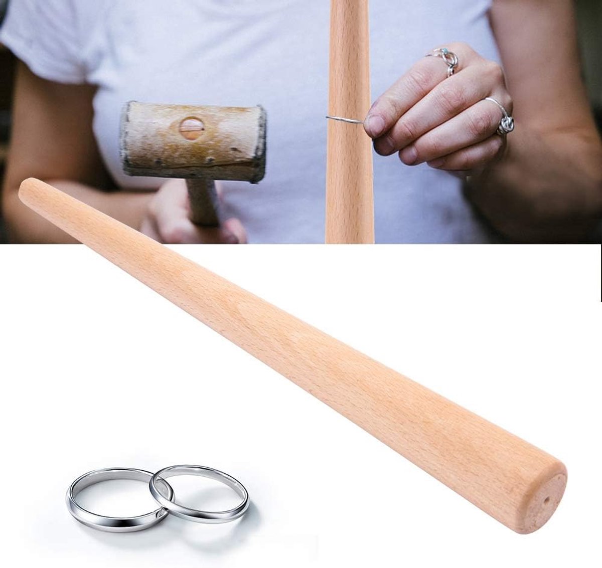 Doorn, praktische hittebestendige houten ringmaat doorn, voor ondersteunende ringen sieraden maken meten
