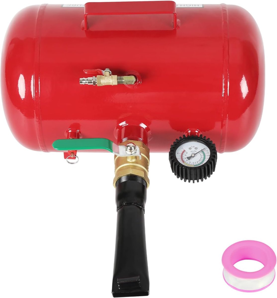 20 l, luchtreservoir met manometer, Bead Seater voor tubeless banden, 6-8 bar werkdruk, max. 10 bar, bandenpomp en montagehulp voor auto, vrachtwagen, tractor en camper
