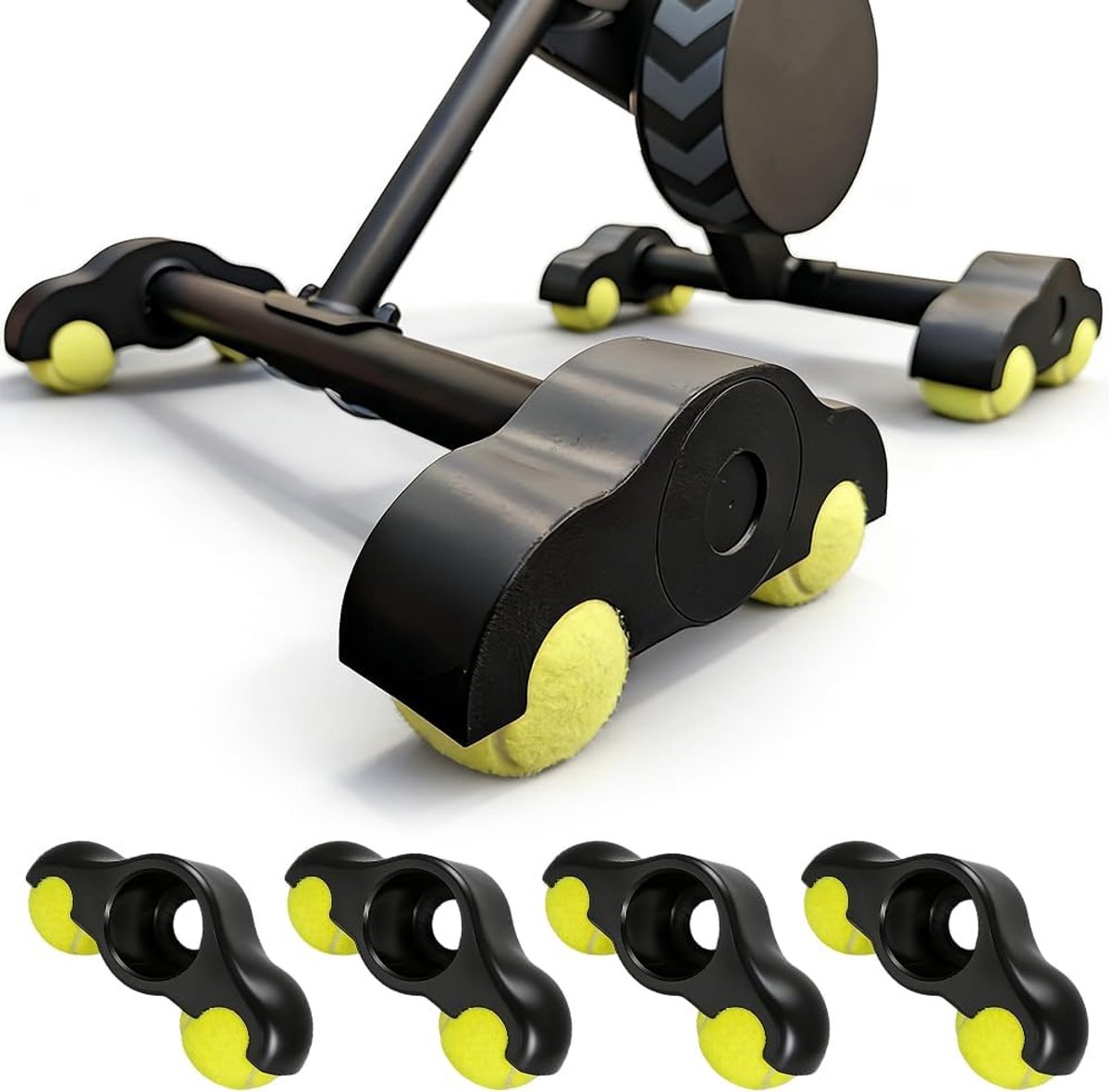 4 stuks Rocker Plate Feet voor Wahoo Kickr Core rollentrainer met 8 tennisballen, draagbare wipplaten-fietstrainer, indoor cycling snap rocker voetadapter