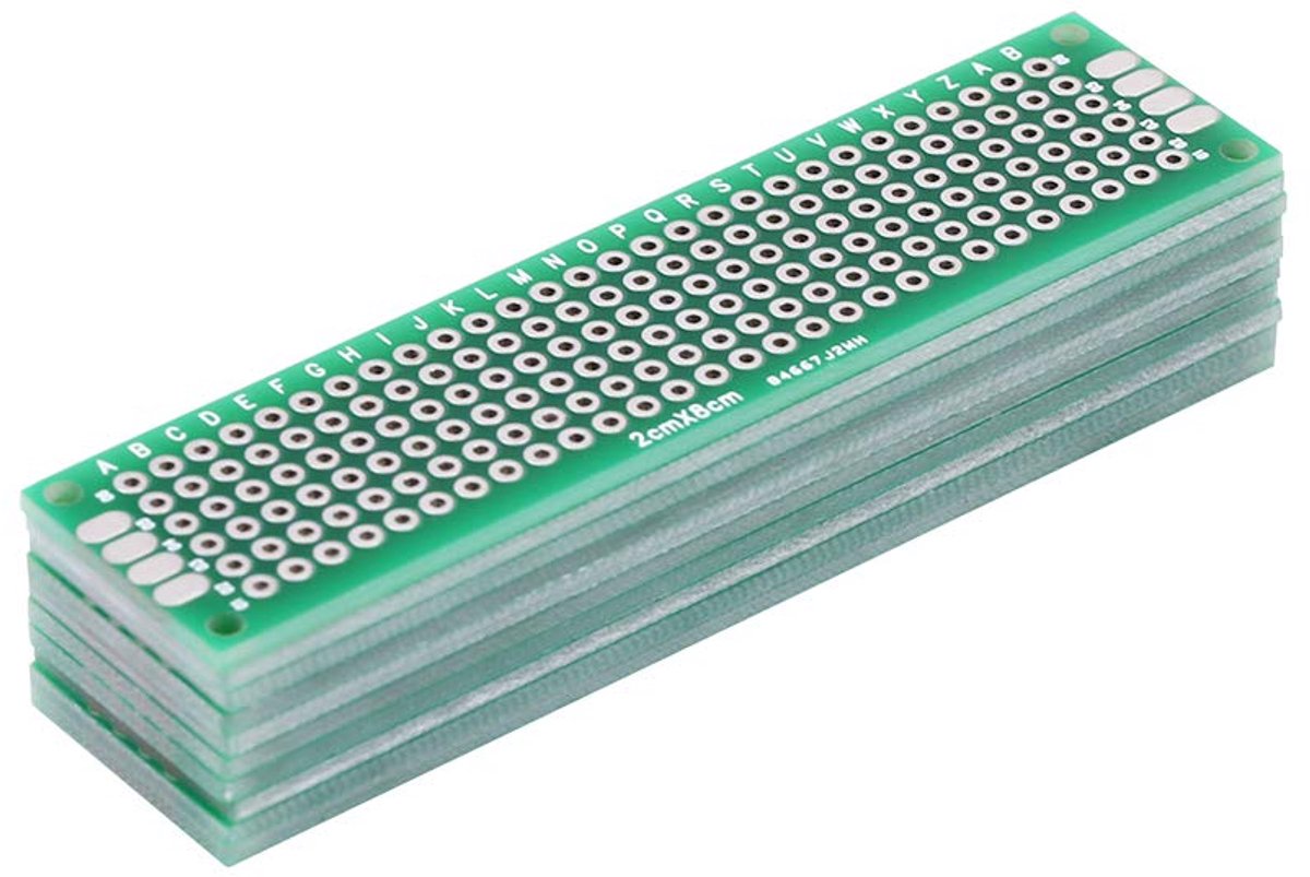 2x8 cm Universele Printplaat Dubbele Kanten Spray Tin Prototyping Printplaat voor /Solderen DIY Elektronica 10 stks