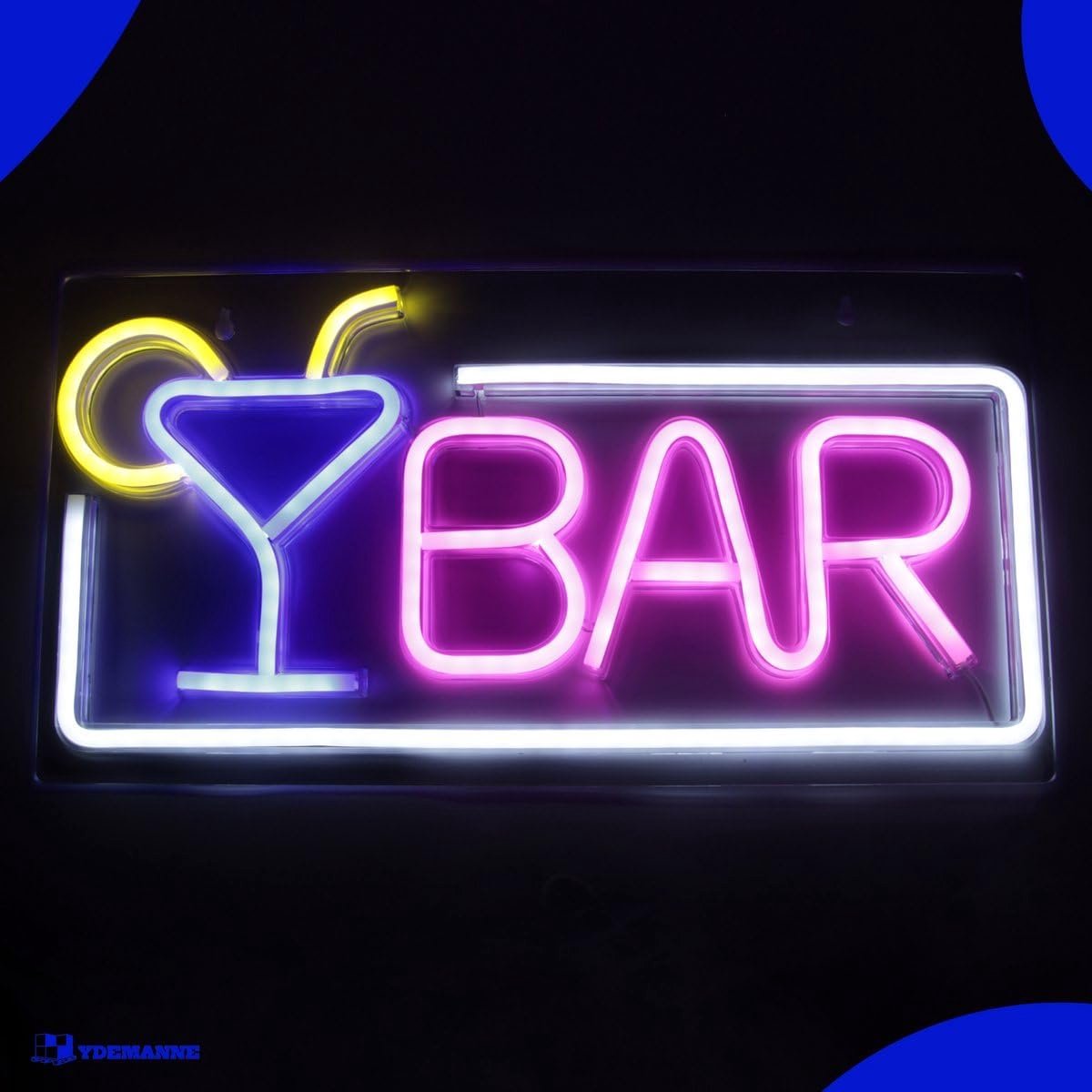 Neon lamp - BAR Wit/Rose - Inclusief ophanghaken - Unieke verlichting - Perfect voor kinderkamer - SnelShoppen