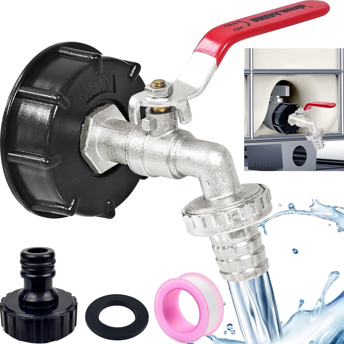 Drain Tap 3/4 Inch - IBC Container Accessoire - Corrosiebestendig - Eenvoudig te vervangen - ShopVlot
