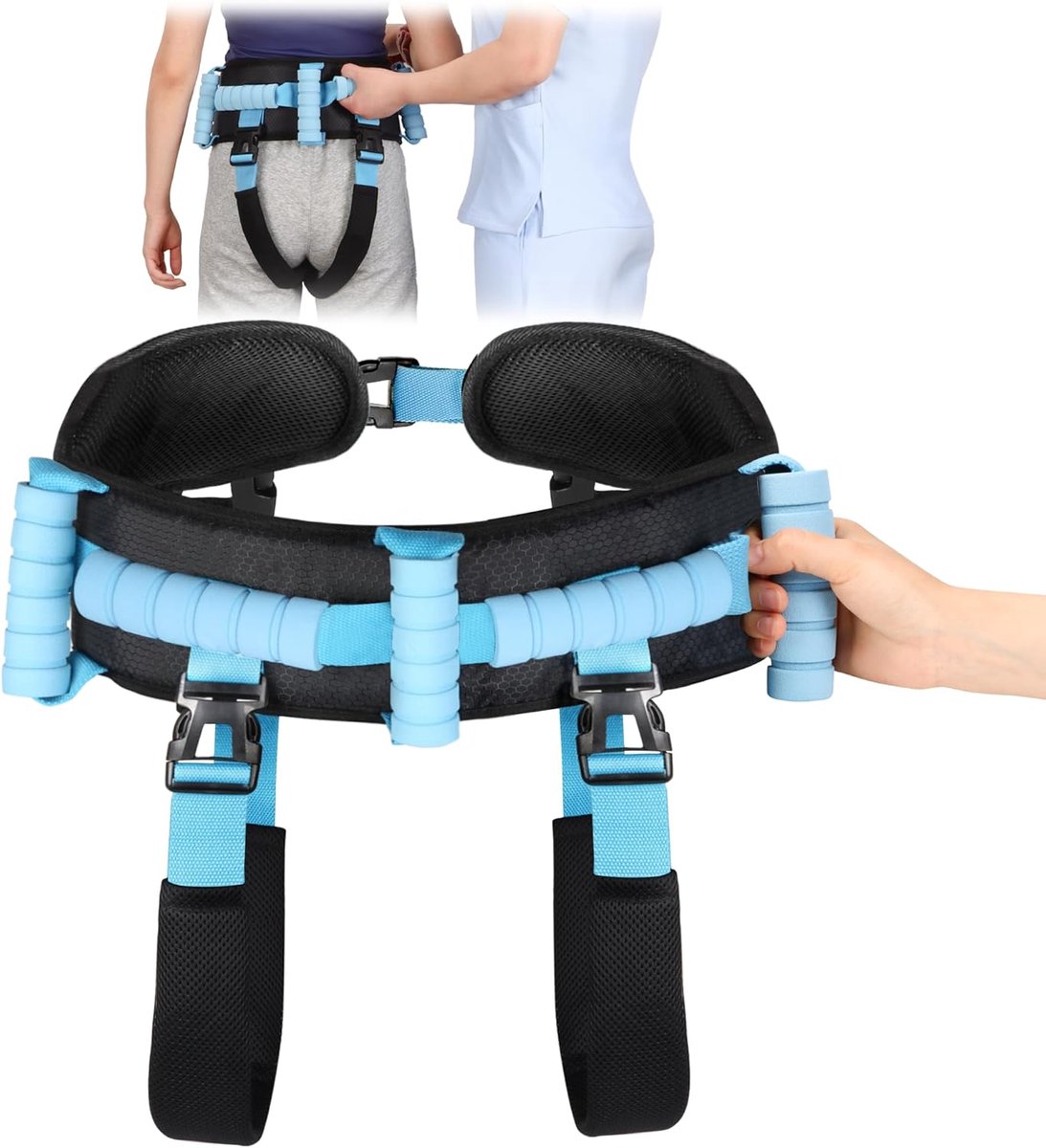 Gait Belt transfer riem met 7 handgrepen - ergonomisch ontwerp - veilig voor patiënten tot 350 pond - ShopVlot