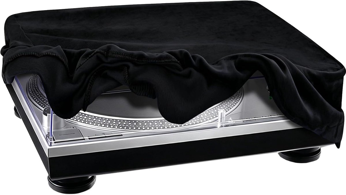 Platenspeler stofbescherming - pluche spandex - krasbestendig - optimale bescherming voor AT-LP120XUSB - ShopVlot