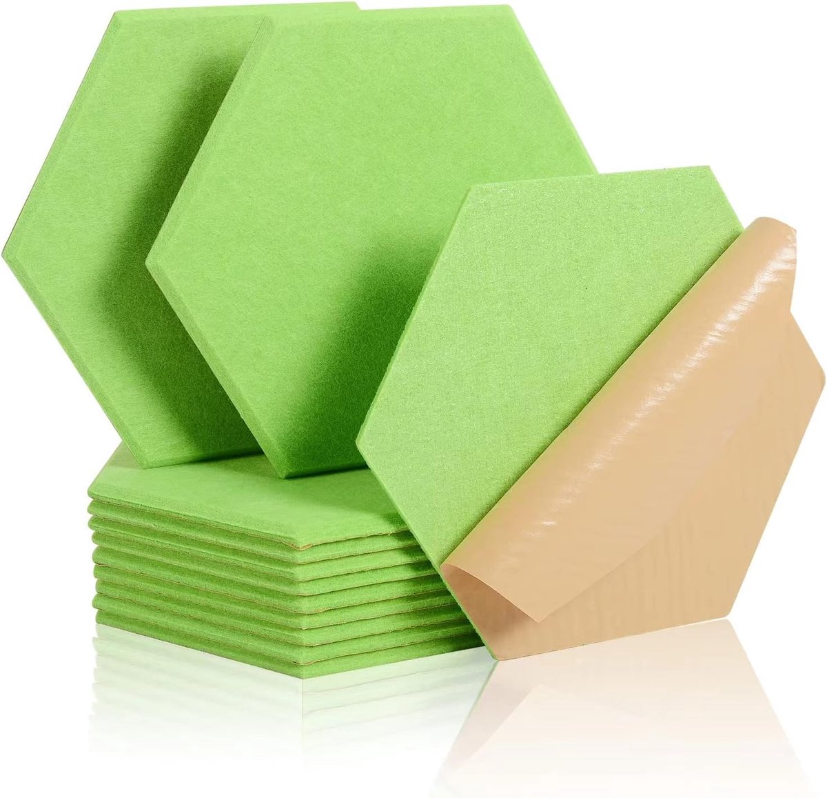 Akoestische panelen 12 stuks - 30 x 26 x 1 cm - Hexagonaal - Geluidabsorberend voor studio en kantoor - ShopVlot