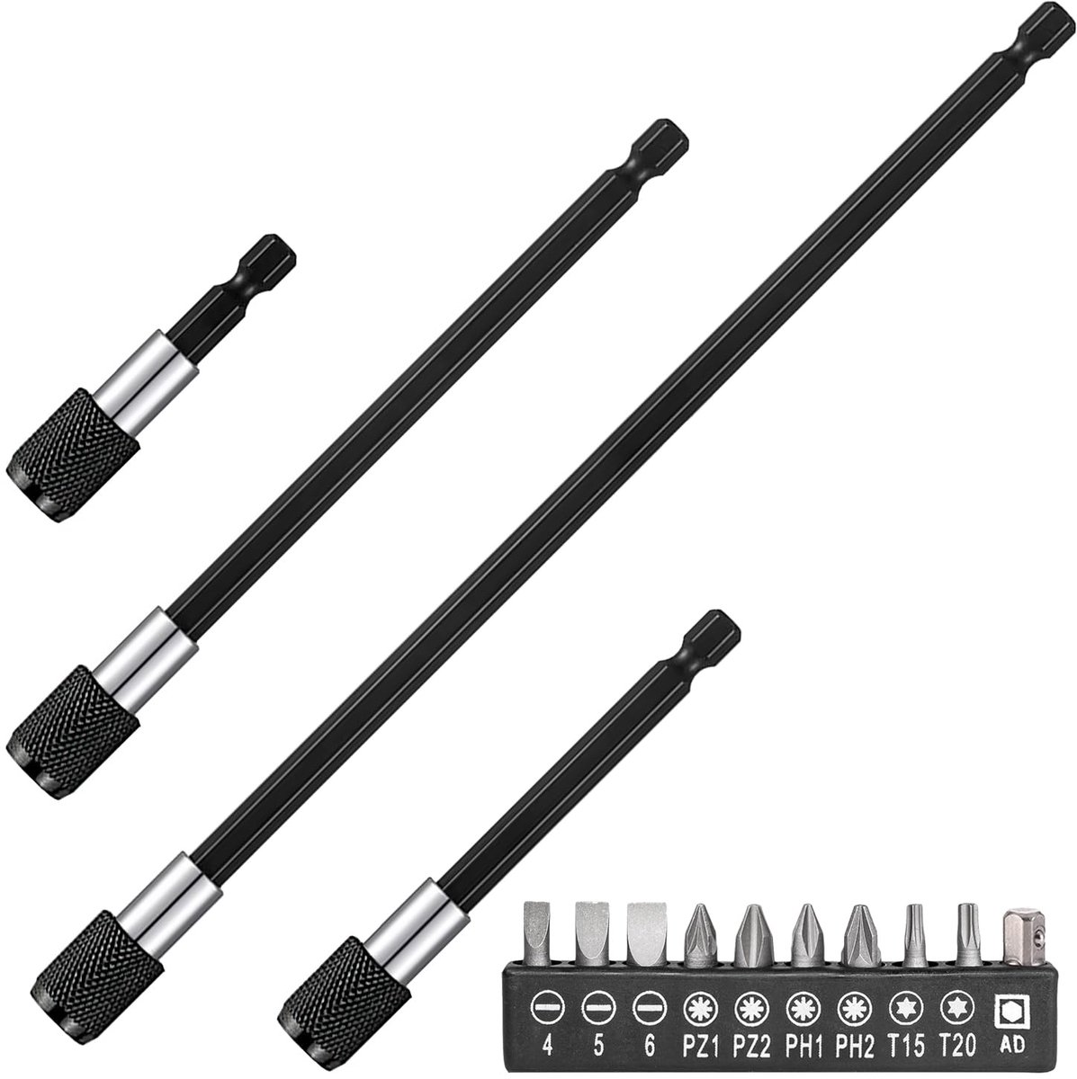 Magnetische schroevendraaier bit houders 14 stuks - hoogwaardig staal - sterke magneten - perfecte grip bij gebruik - ShopVlot