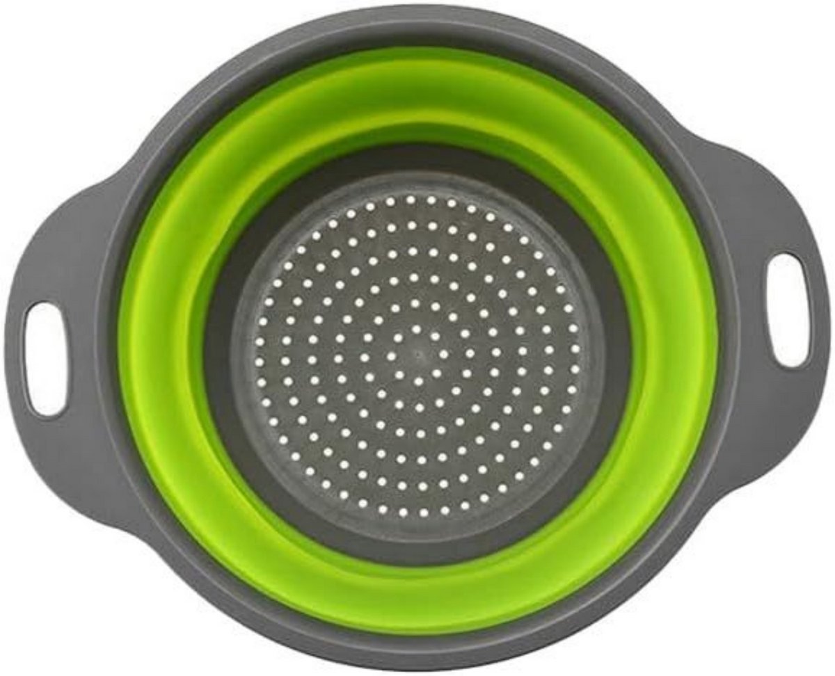1 stuk - Wastafel - Silicone opvouwbare asfaltmand - Huishoudelijke keuken wastafel groentekraam mand - rond - groen - 30 * 24,5 * 9,5 cm