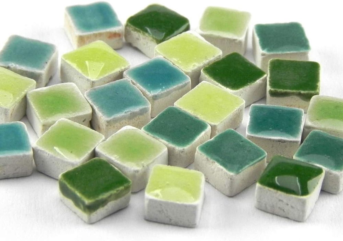 Mosaic stenen 5x5x3 mm - mix groen - 5000 keramische microstenen - maak unieke decoraties - ShopVlot