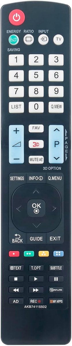 Afstandsbediening voor LG TV - vervangend model AKB74115502 - eenvoudig te gebruiken - ShopVlot
