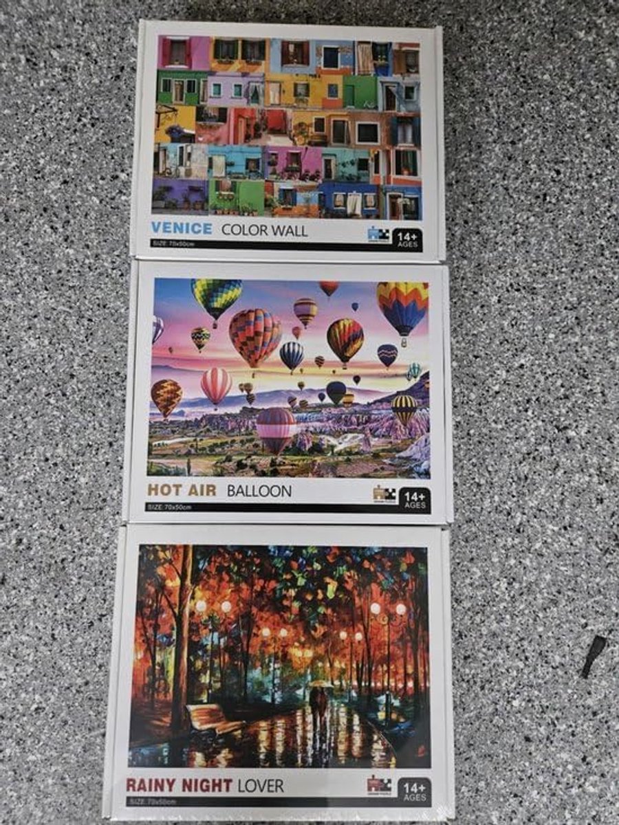 Puzzels 1000 stukjes 70 cm x 50 cm - Venice, luchtballon, regenachtige nacht - vermaak voor het hele gezin - ShopVlot