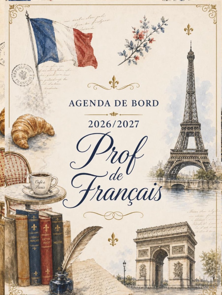 Agenda de Bord 2026/2027 A4 - Cahier Relevé de Notes - 15 Klassen - Ideaal voor Franse docenten - ShopVlot