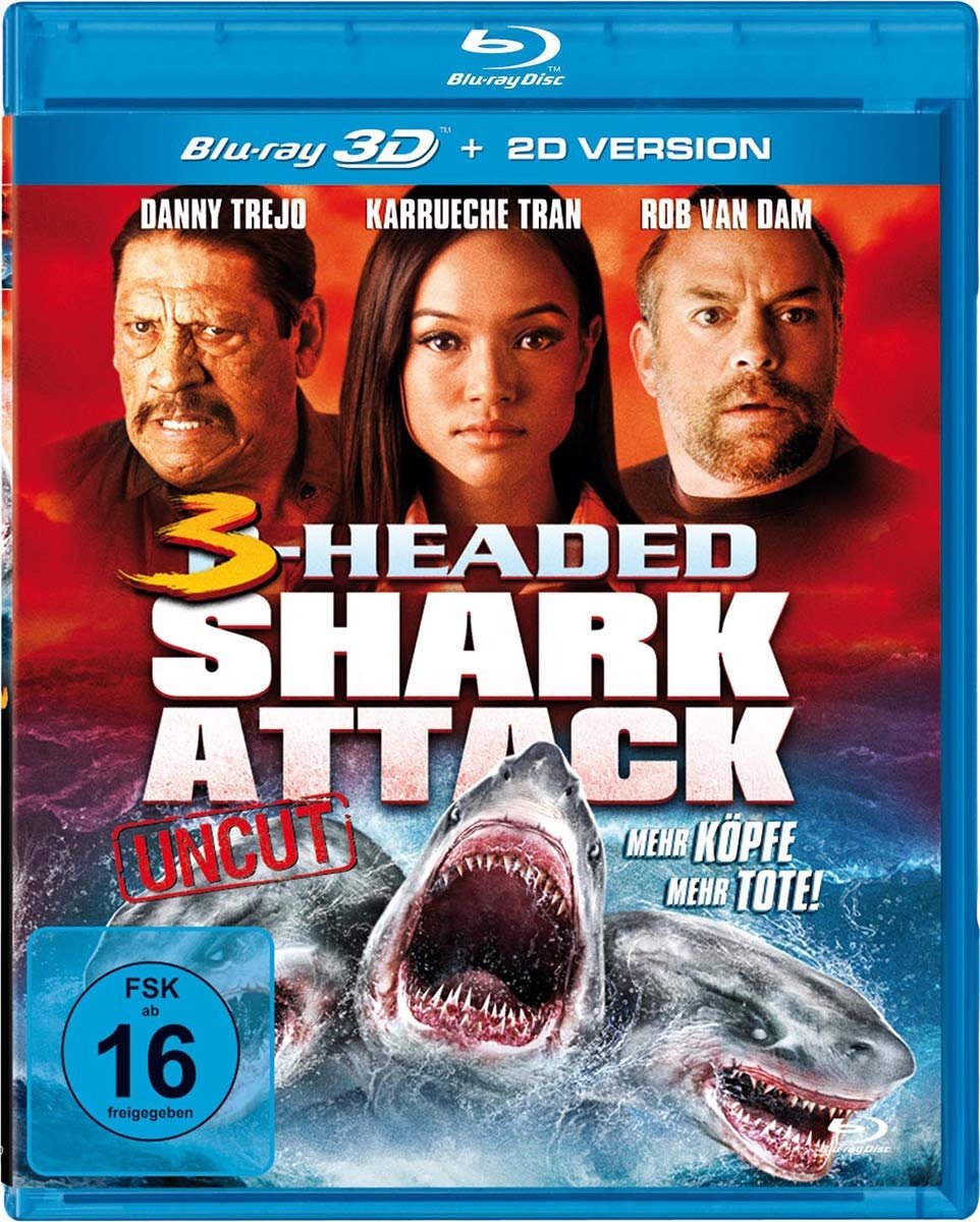 3-koppige haai aanval 3D - spannende horrorfilm - meer actie - voor fans van monsterfilms - ShopVlot