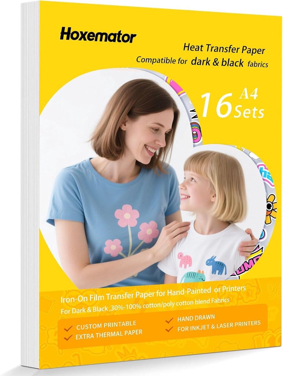 Strijkfilm voor bedrukken - 16 A4 vellen - stretchy en duurzame prints - ideaal voor lichte textielen - ShopVlot