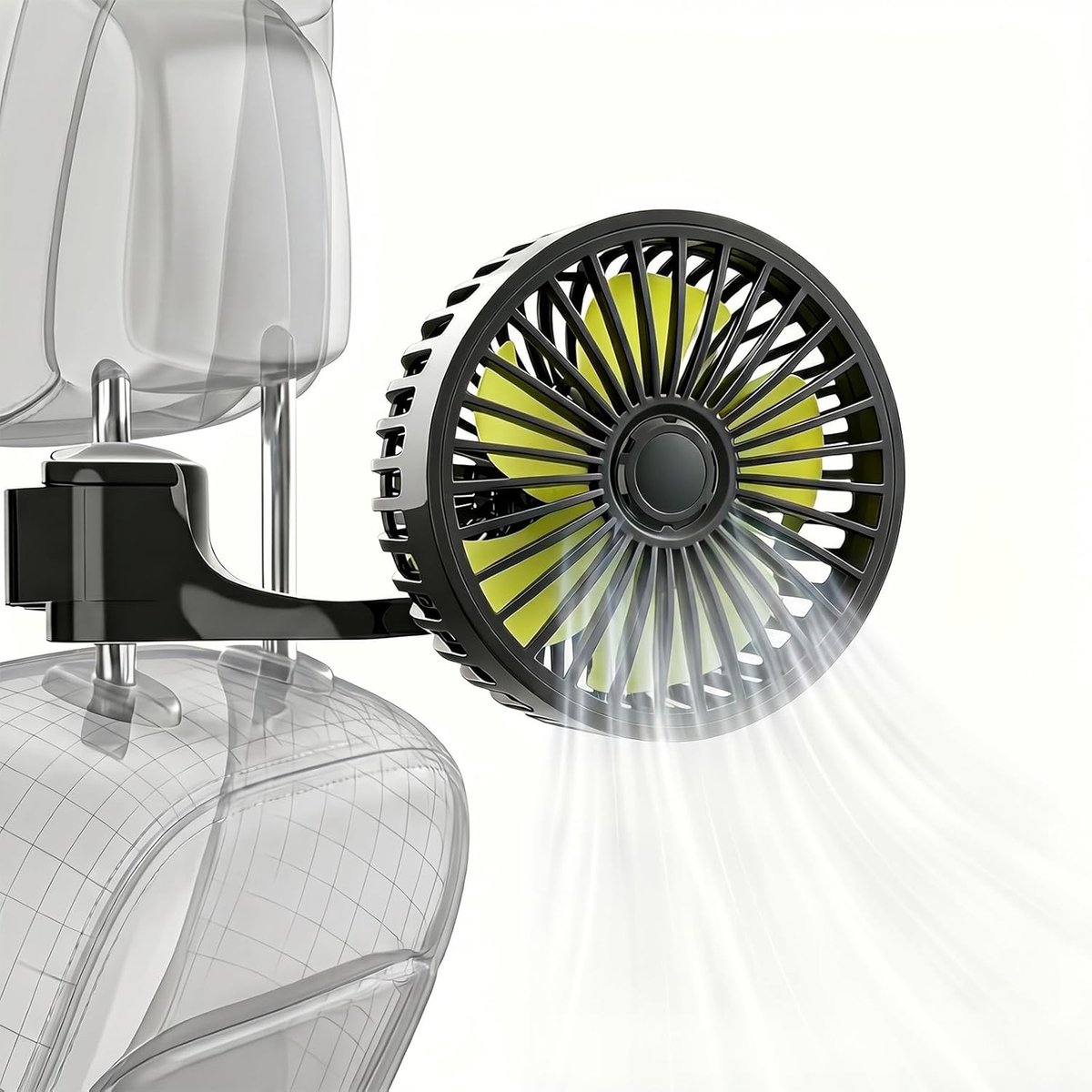 Autofan 12V/24V - USB - 3 snelheden - 360 graden rotatie - Stille ventilator voor truck en SUV - ShopVlot
