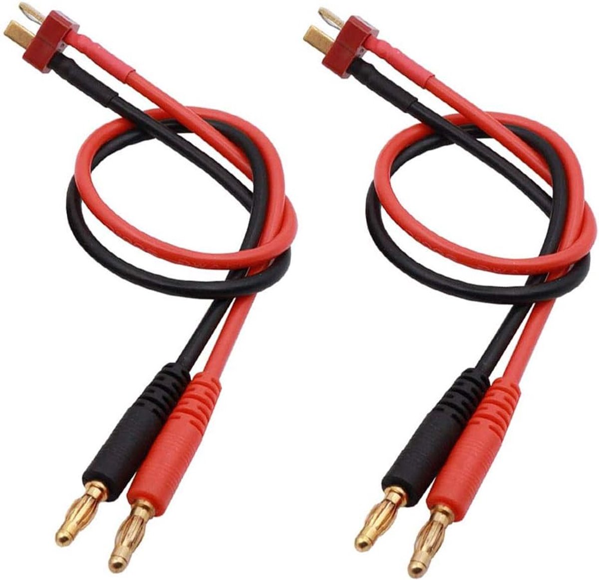 T-Plug connector kabels 30cm - 14AWG siliconen kabel - voor accu's en opladers - ideaal voor modelbouw - ShopVlot