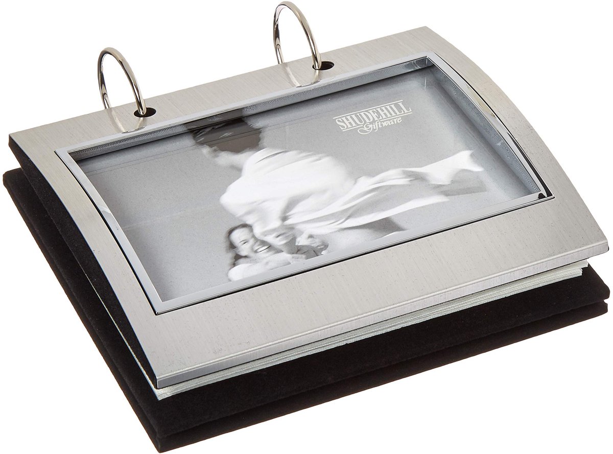 Flipalbum voor 50 foto's 6x4 inch - Zilver kleur - Gratis staand ontwerp - Bewaar je herinneringen stijlvol - ShopVlot