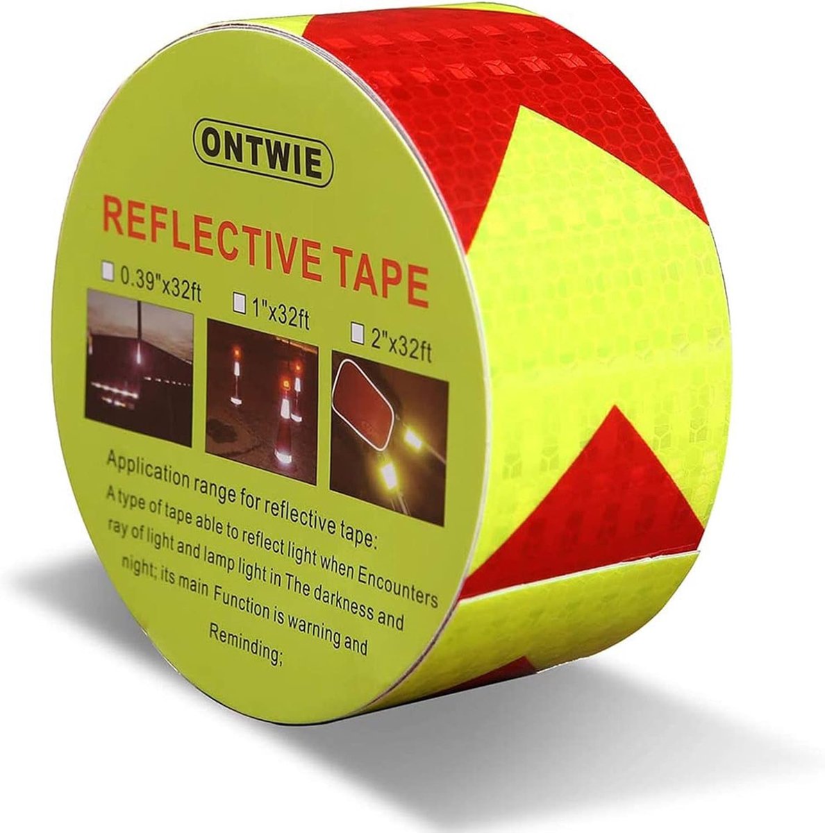 Reflectietape 33ft x 2 inch - Hoogzichtbaar geel/rood - Sterke hechting - Verhoogt veiligheid bij transport - ShopVlot