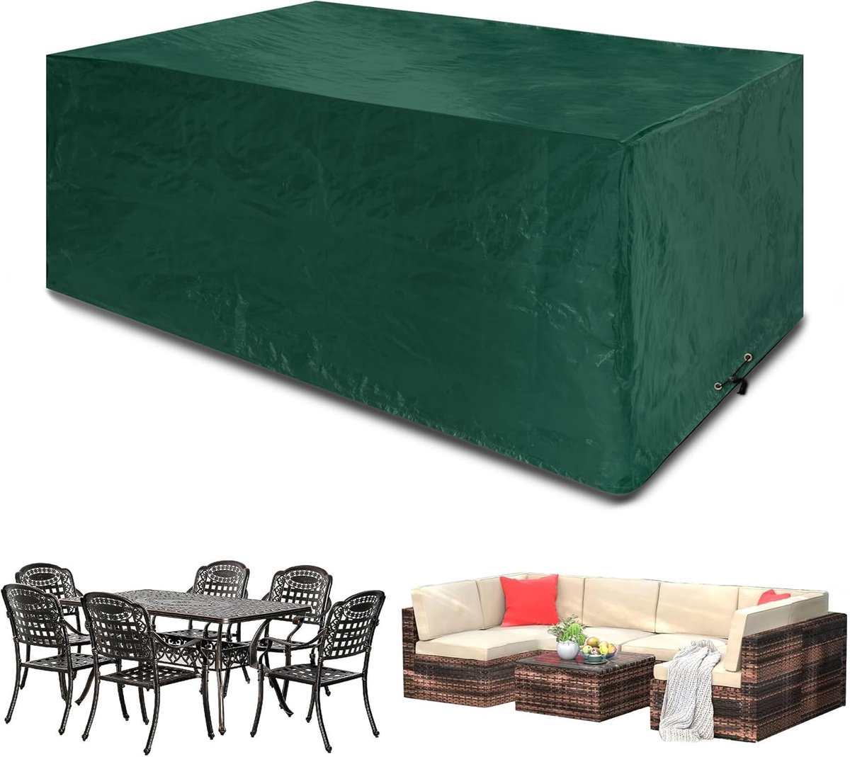 Tuinstoelen en tafel beschermhoezen 170x95x70cm - Waterdicht PE materiaal - Bescherming tegen weer en wind - ShopVlot