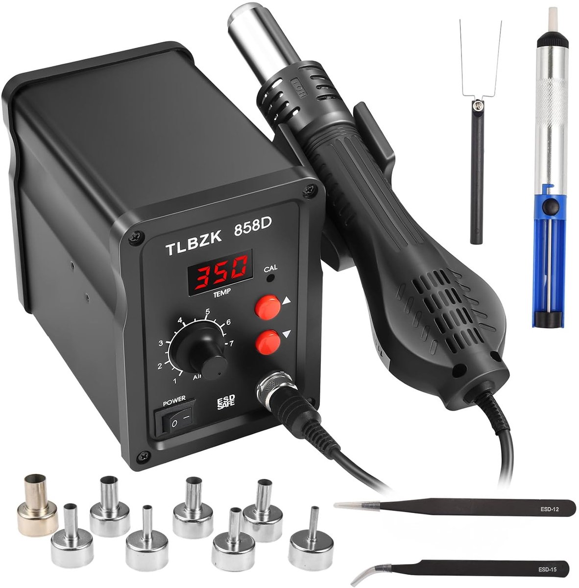 Soldering Station 858D 220V - SMD soldeerstation - met hete luchtpistool - ideaal voor elektronica reparatie - ShopVlot