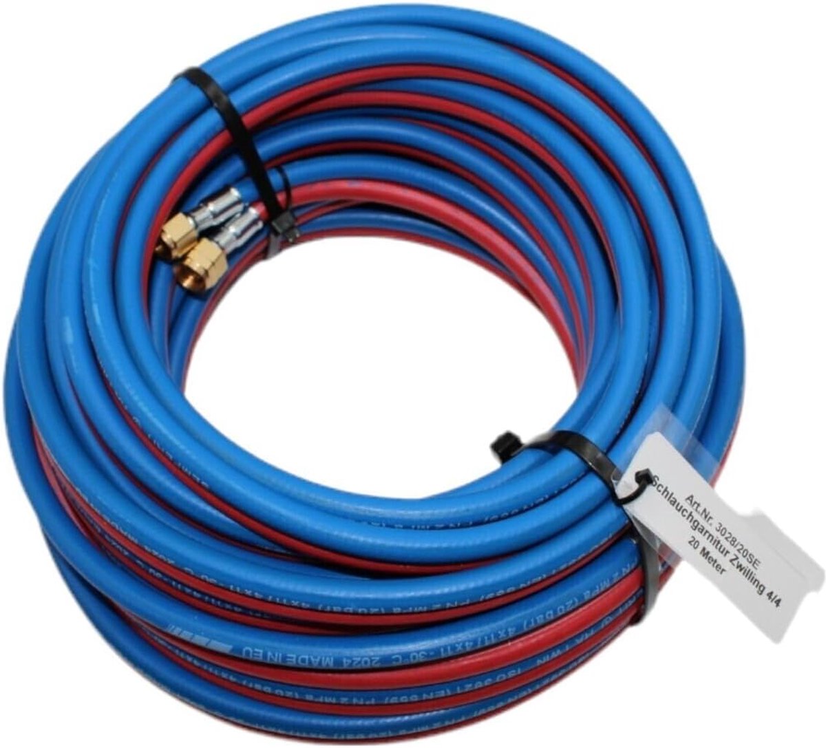 Acetyleen en zuurstof slang 20m - 3/8 inch en 1/4 inch - ISO3821/EN599 goedgekeurd - Veilig en duurzaam - ShopVlot
