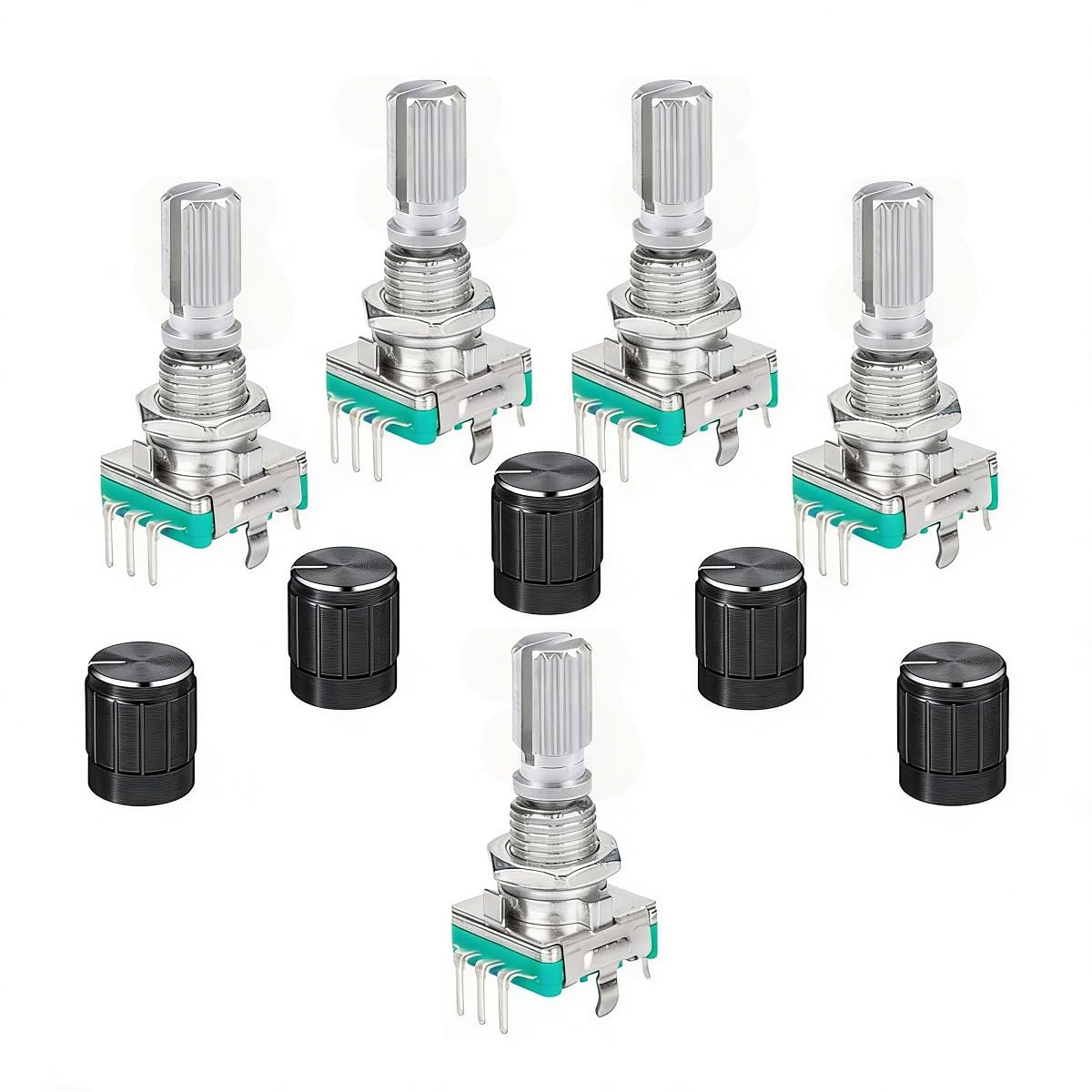 Roterende encoder 360 graden - 20 mm met drukknop - 5-polig digitaal - ShopVlot