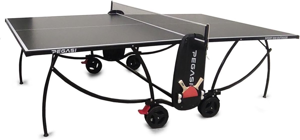Tafeltennistafel Pegasi 800 Outdoor - Compact zwart - Robuust en gebruiksvriendelijk - Perfect voor buiten - ShopVlot