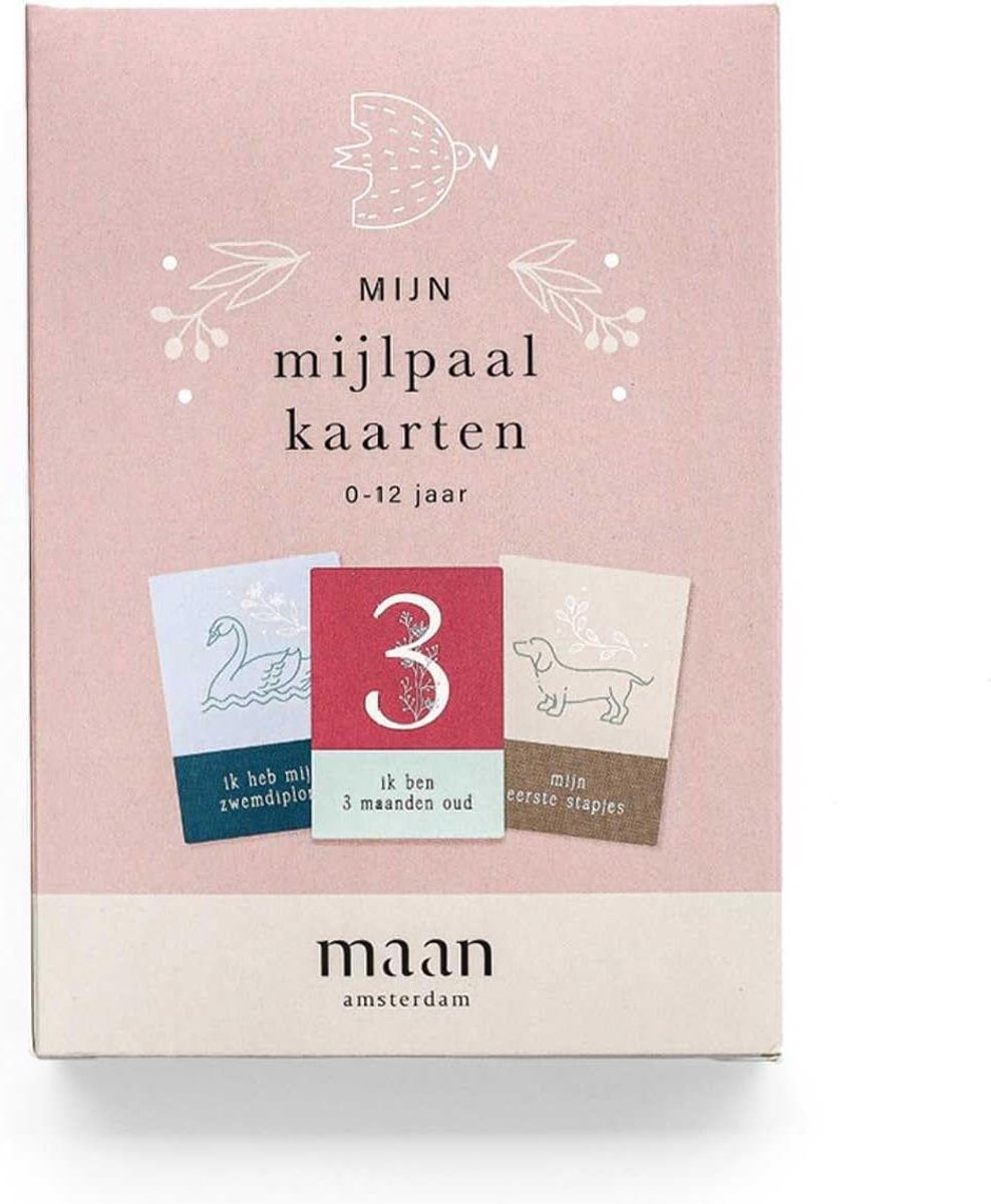 Mijlpaalkaarten 0 tot 12 jaar - Set van 50 A6 kaarten - Speciale momenten vastleggen - ShopVlot