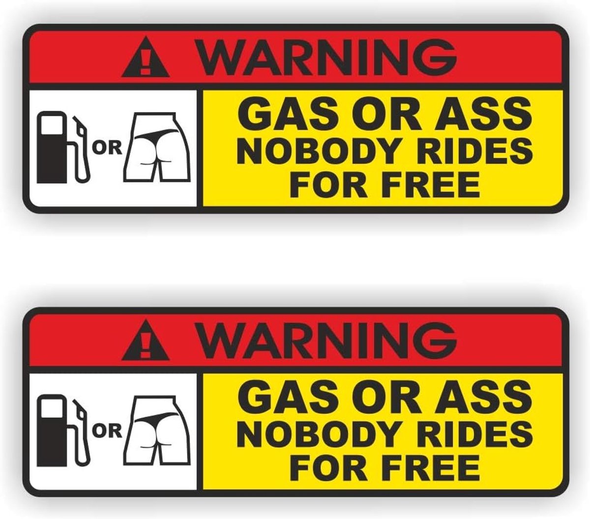 Autosticker set - 2 x 13 cm - zelfklevend PVC - opvallende waarschuwing voor voertuigen - ShopVlot