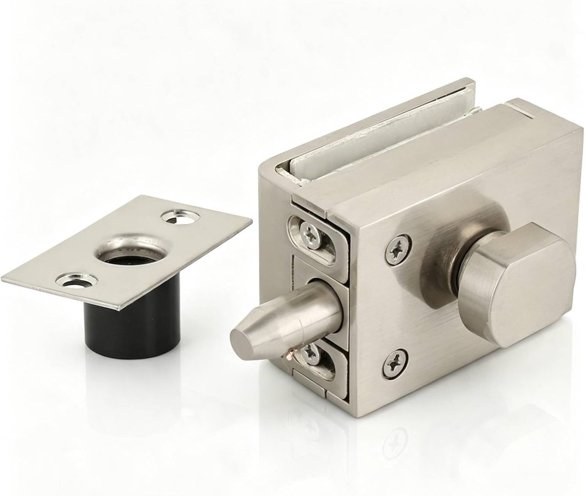 Glazen deurslot 8-12 mm - metalen deurgrendel - draaiknop - geschikt voor hotel en kantoor - ShopVlot