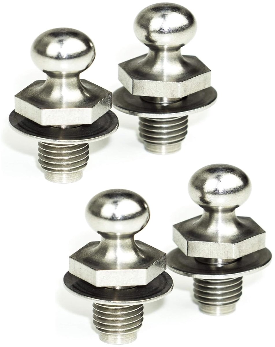 Balletjeschroeven 10mm - RVS - M8 met ring - Ideaal voor gasveren montage - ShopVlot