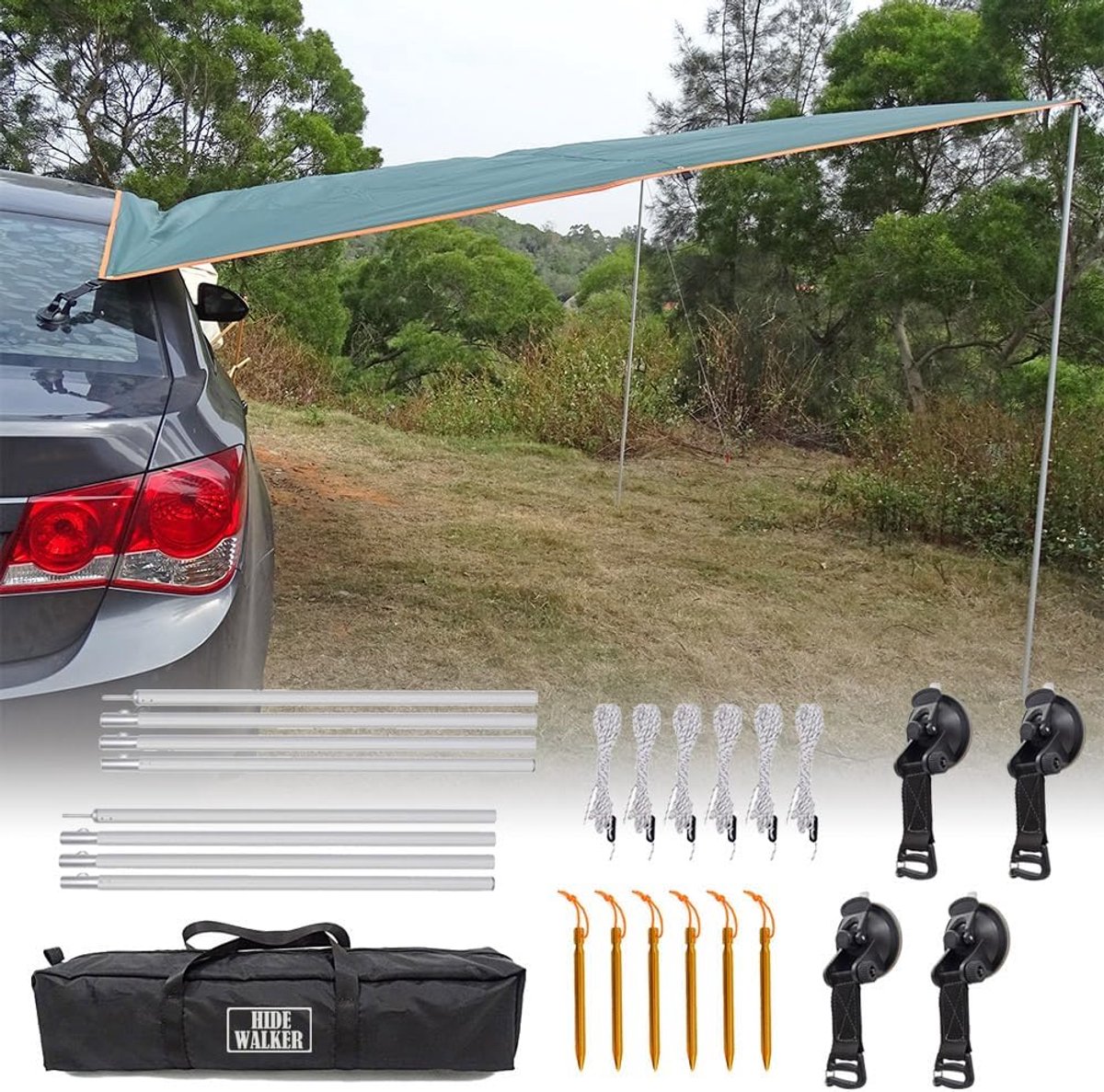 Carport 120 x 200 inch - Waterdichte polyester - Duurzaam en weerbestendig - Ideaal voor kamperen - ShopVlot