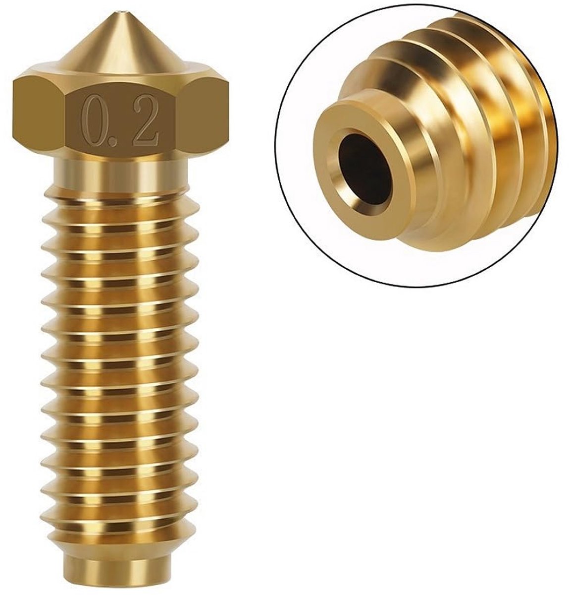 Nozzles voor 3D-printer - 0.2, 0.4, 0.6, 0.8mm - Messing - Geschikt voor Anycubic Kobra S1 - ShopVlot