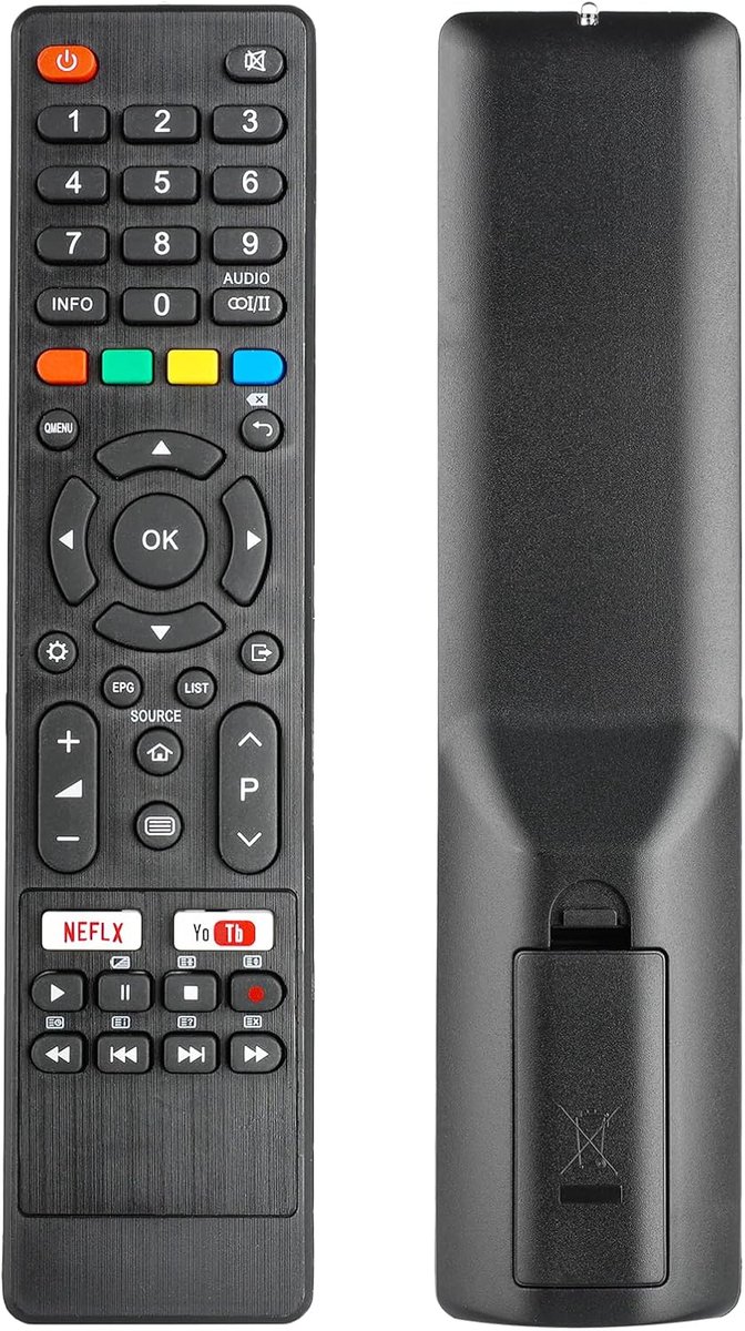 Afstandsbediening vervanging voor Saba OK.TV modellen - met Netflix en YouTube knoppen - eenvoudig en gebruiksvriendelijk