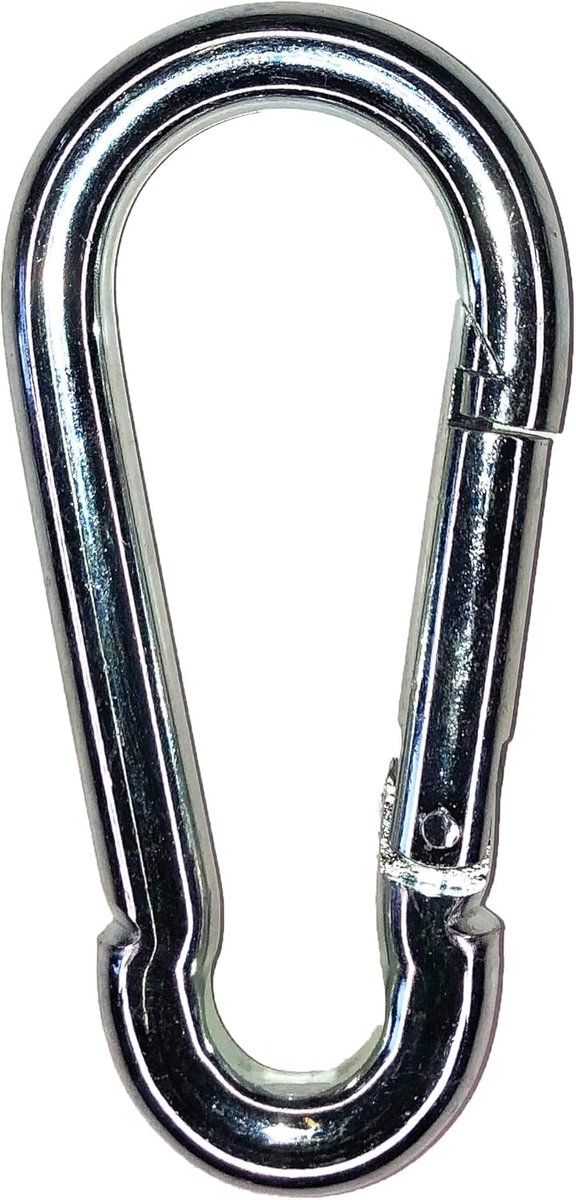 Carabiner 10x100 mm - Gegalvaniseerd staal - 5 stuks - Ideaal voor kamperen - ShopVlot