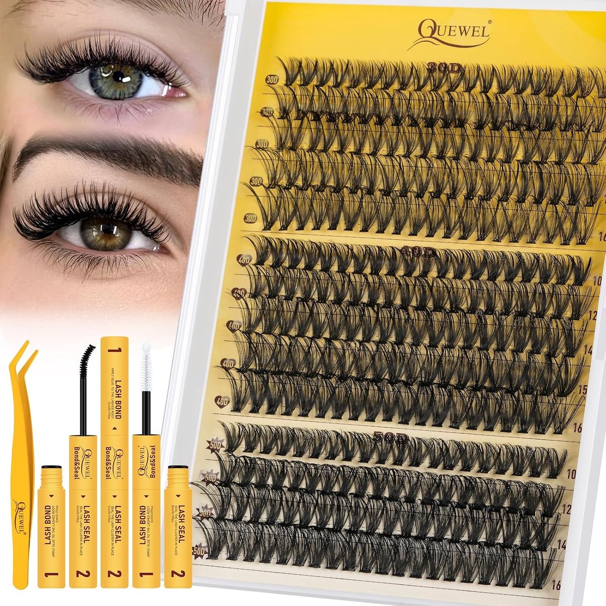Wimperverlenging kit 280 stuks - 30+40+50D wimpers - gemengde lengtes 10-16 mm - eenvoudig thuis aanbrengen - ShopVlot