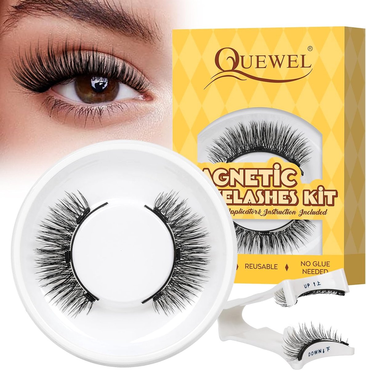 Herbruikbare magnetische wimpers met applicator - natuurlijk effect - eenvoudig aan te brengen - ShopVlot